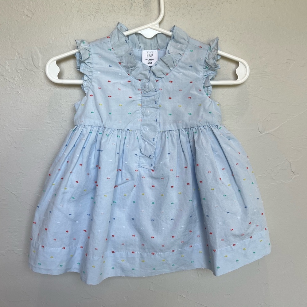 Baby Gap Baby Girl NWT 0-3 mo Blue Dot Dress